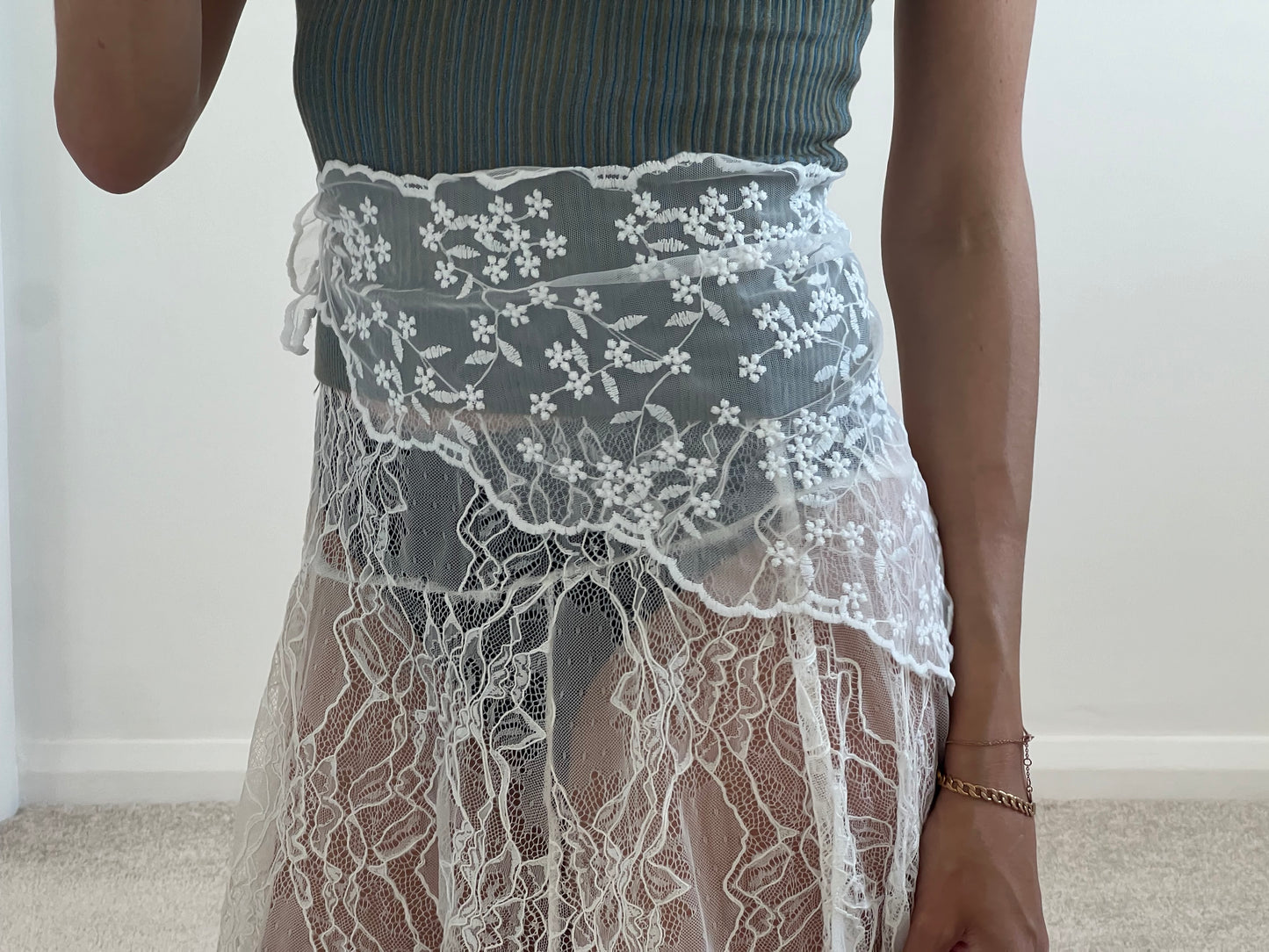 White lace scarf
