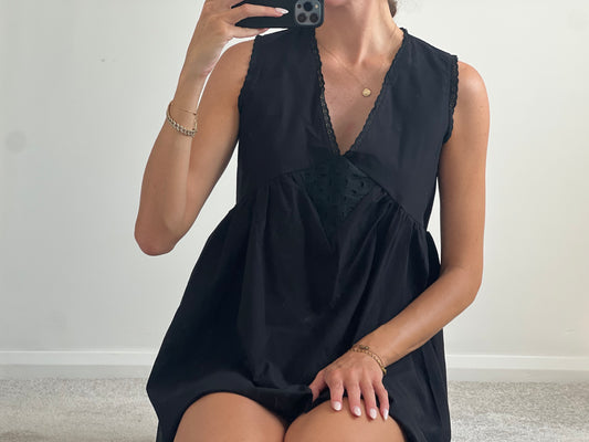 Black mini dress oversized fit