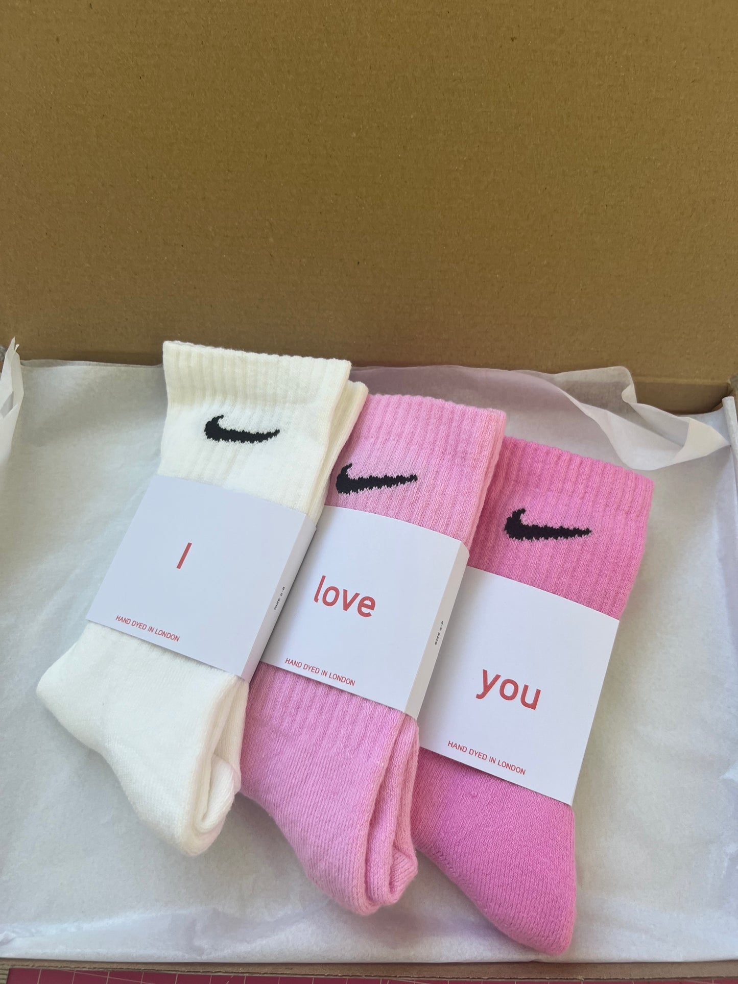 Valentine’s Day gift set. 3 pairs Nike crew socks 3 colours valentines gift set