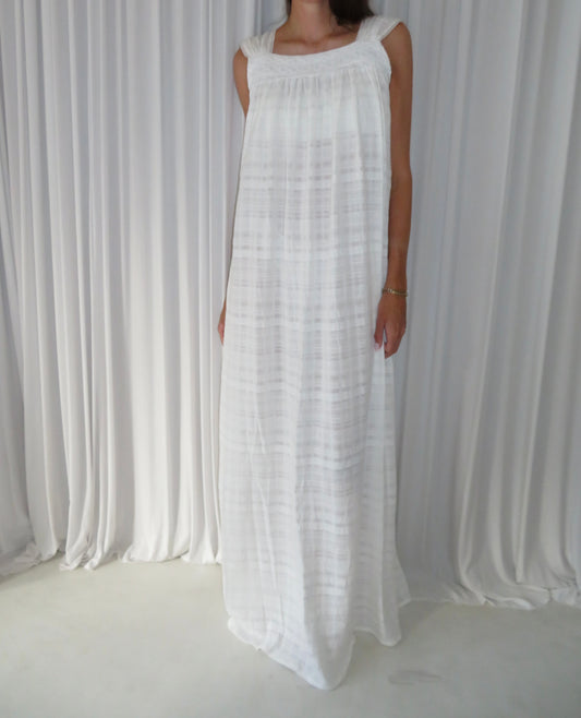 Tall white see through dress