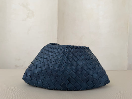 Dark Blue Woven Handbag