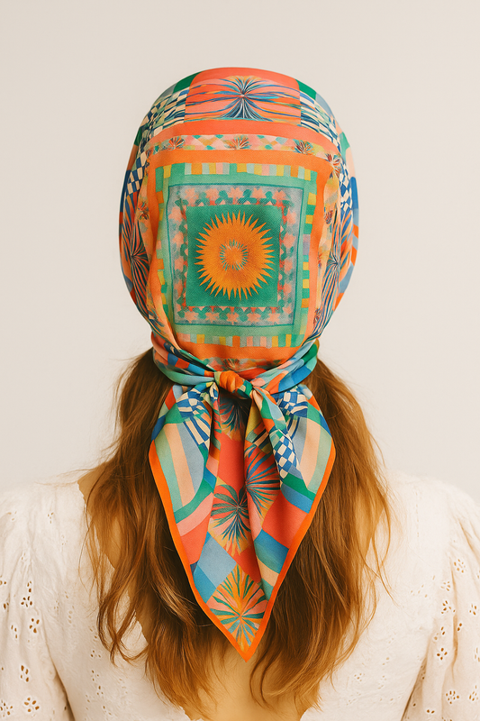 Silk Head Scarf (Geometric)