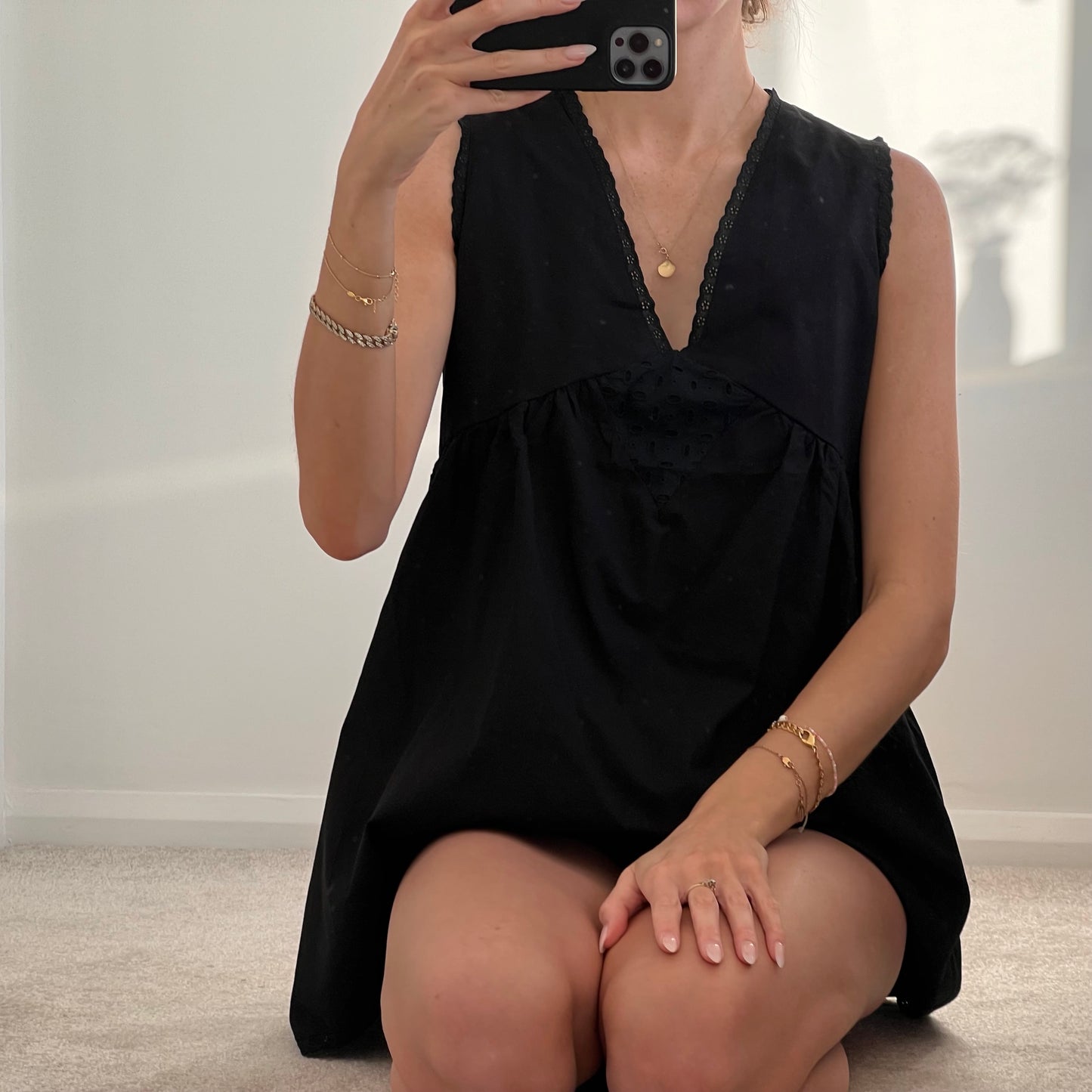 Black mini dress oversized fit