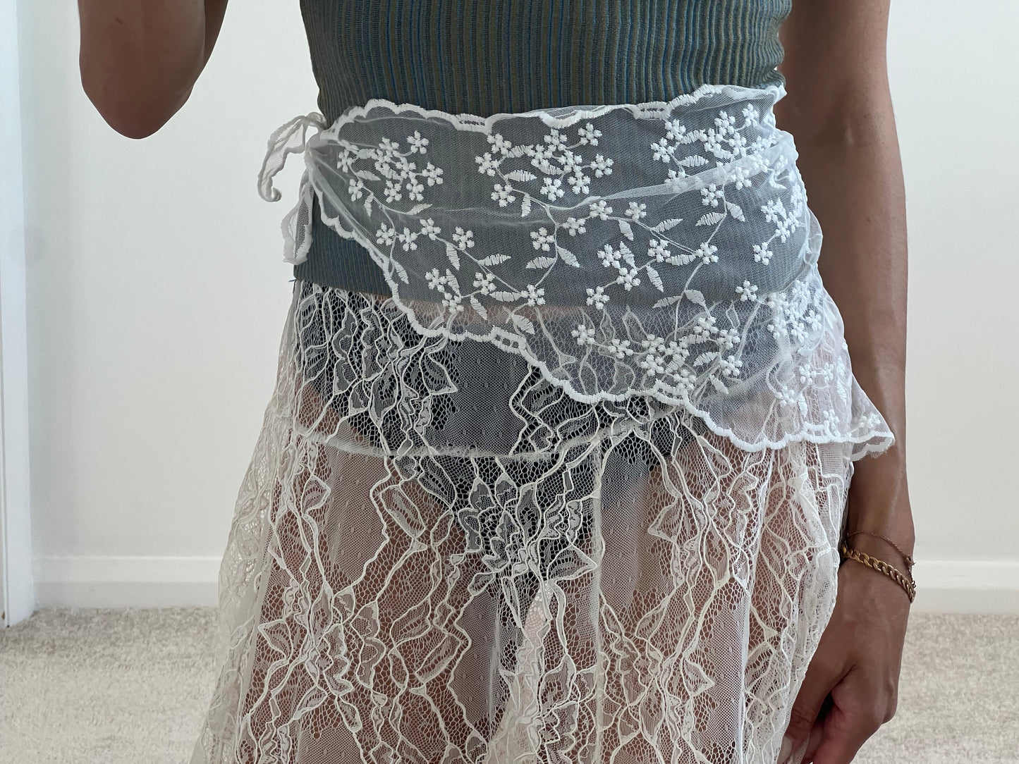 White lace scarf