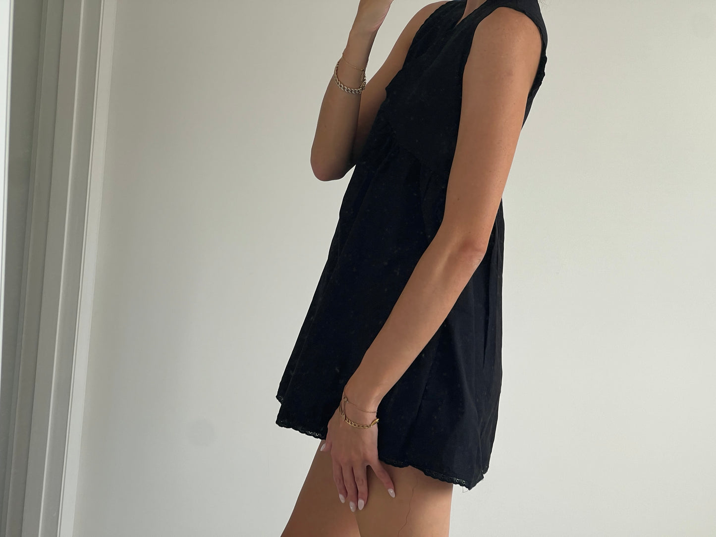 Black mini dress oversized fit