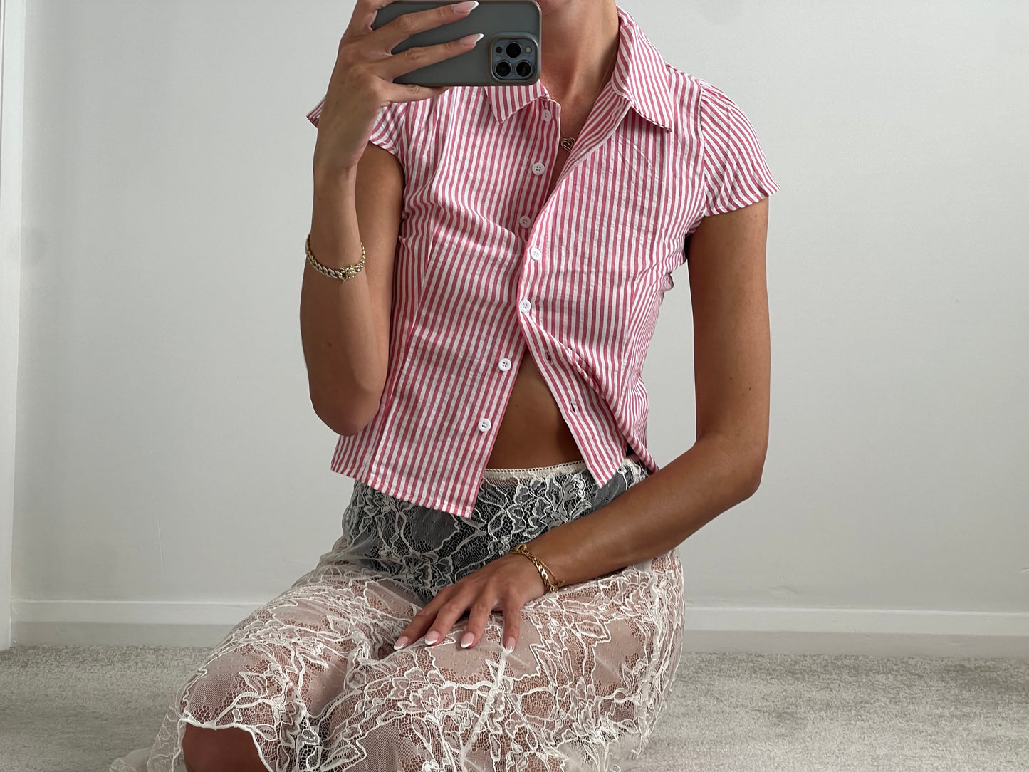 Red and white striped shirt