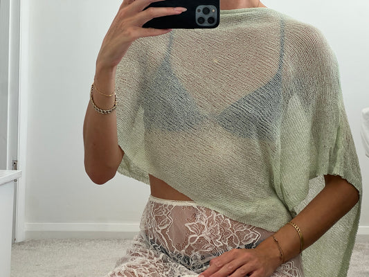 Green Poncho Cape Shawl