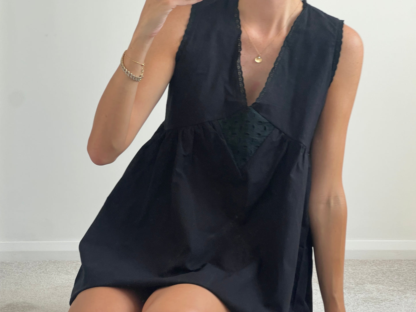 Black mini dress oversized fit
