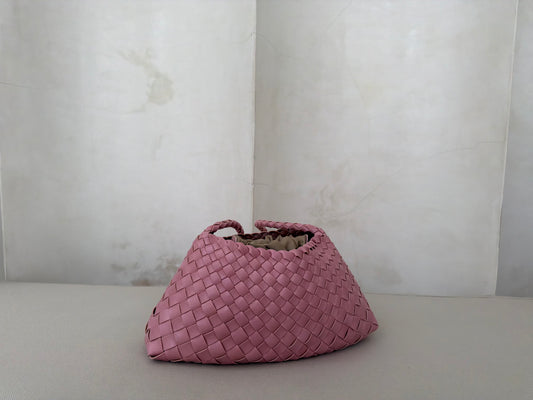 Pink Woven Handbag