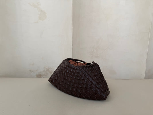 Brown Woven Handbag