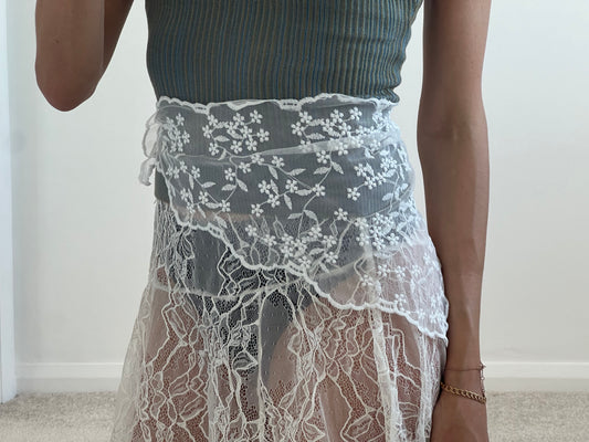 White lace scarf