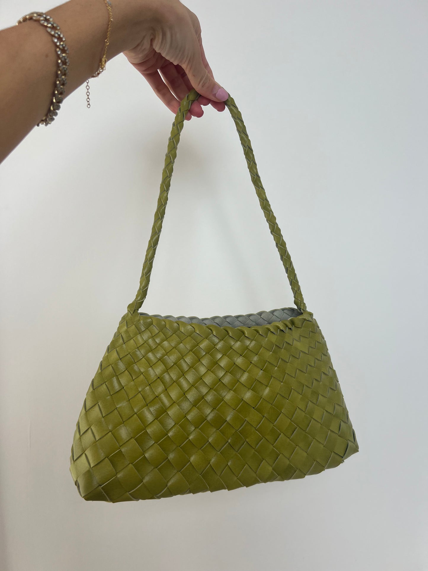 Green Woven Handbag