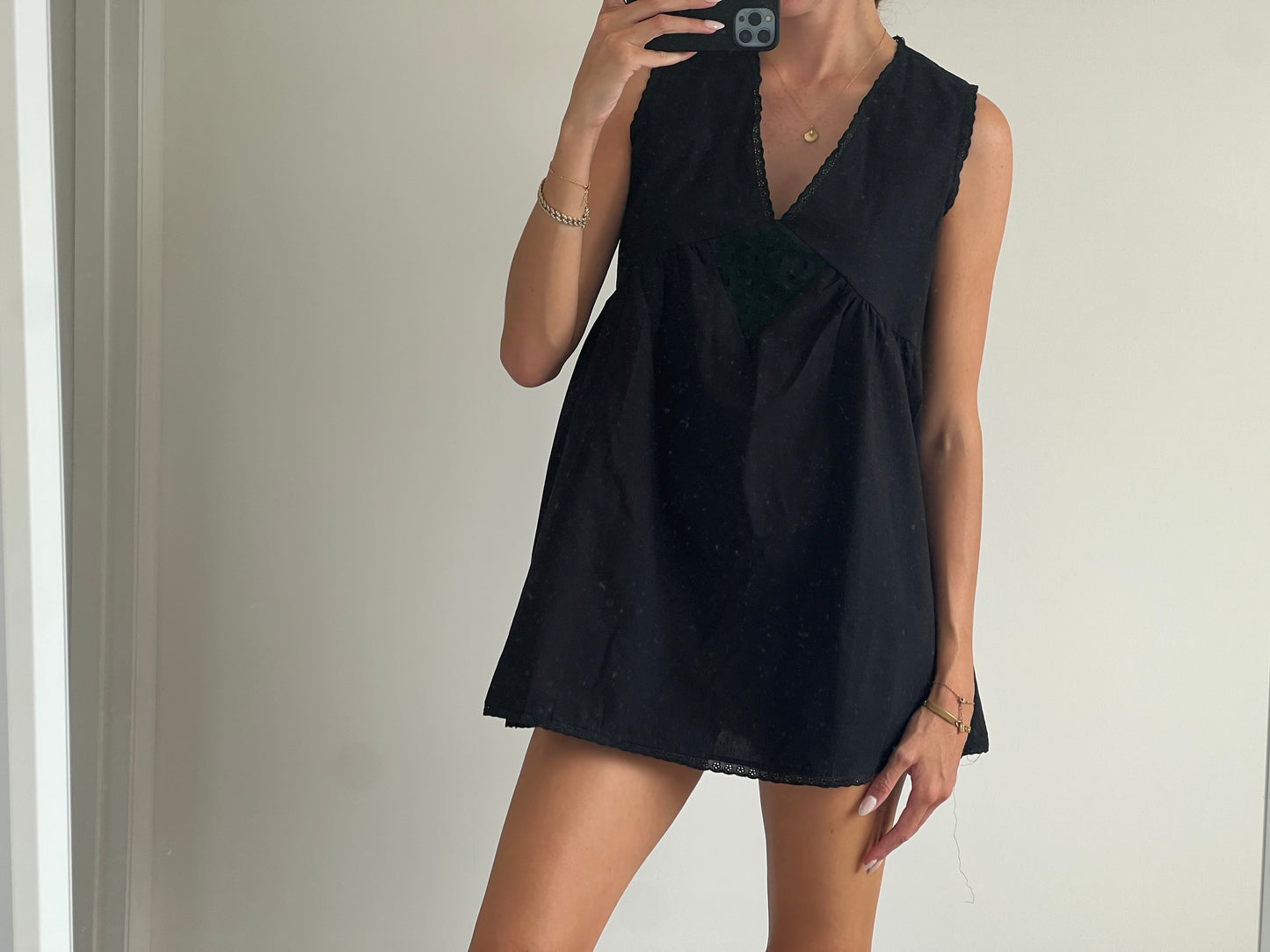 Black mini dress oversized fit