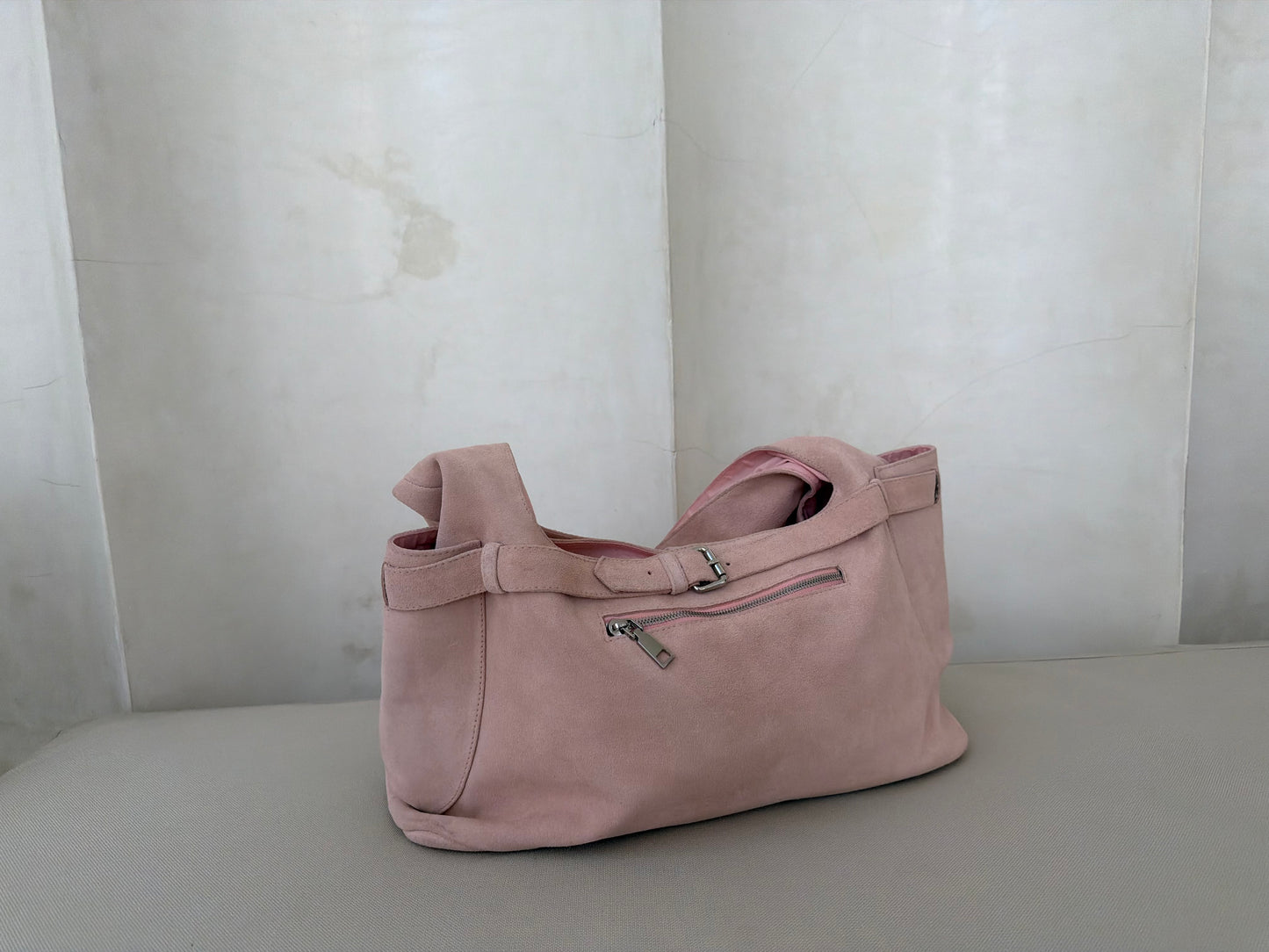 Pink Suede Handbag