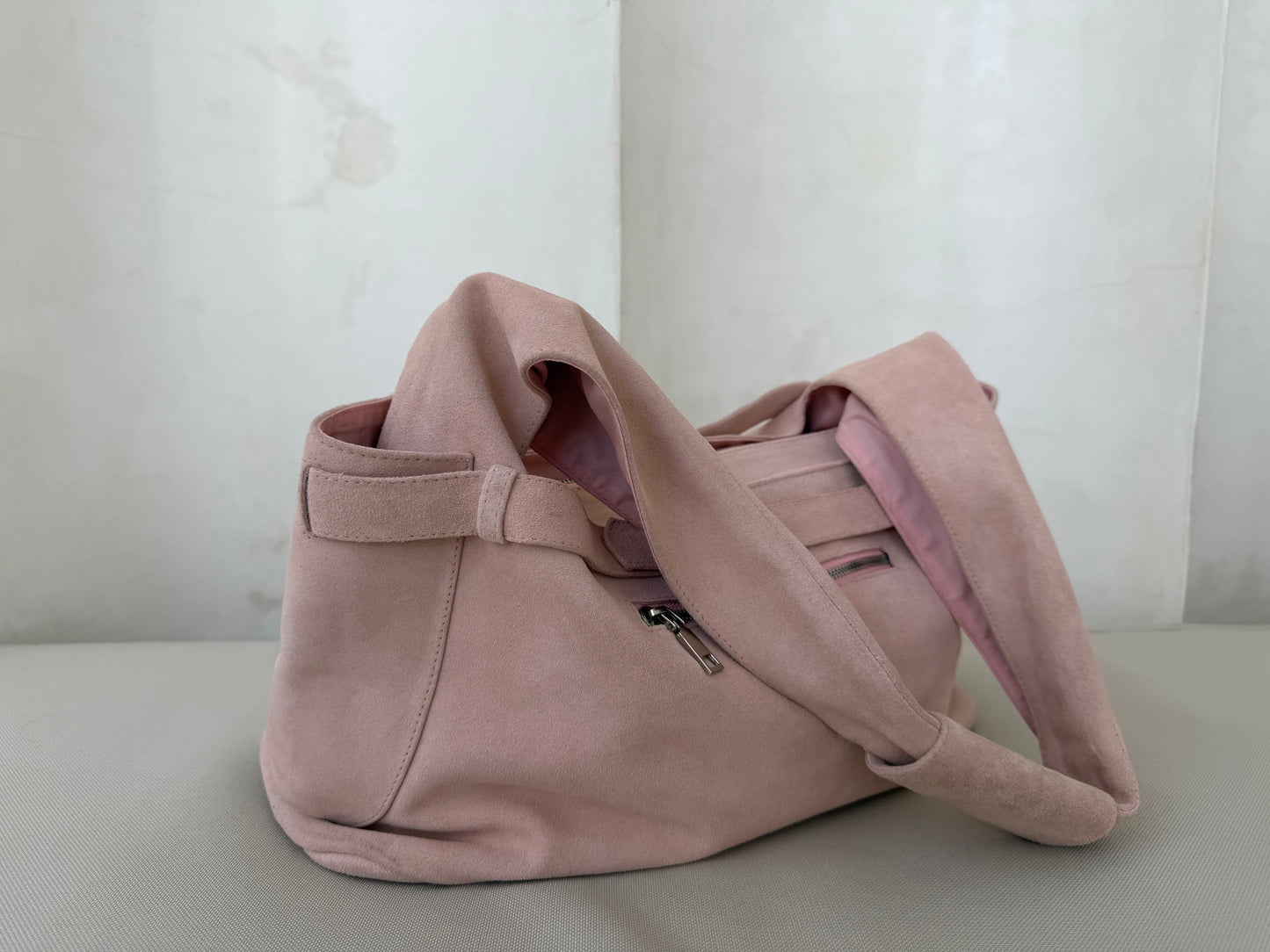 Pink Suede Handbag