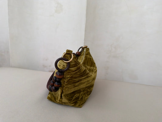 Floral Handbag Wooden Handle