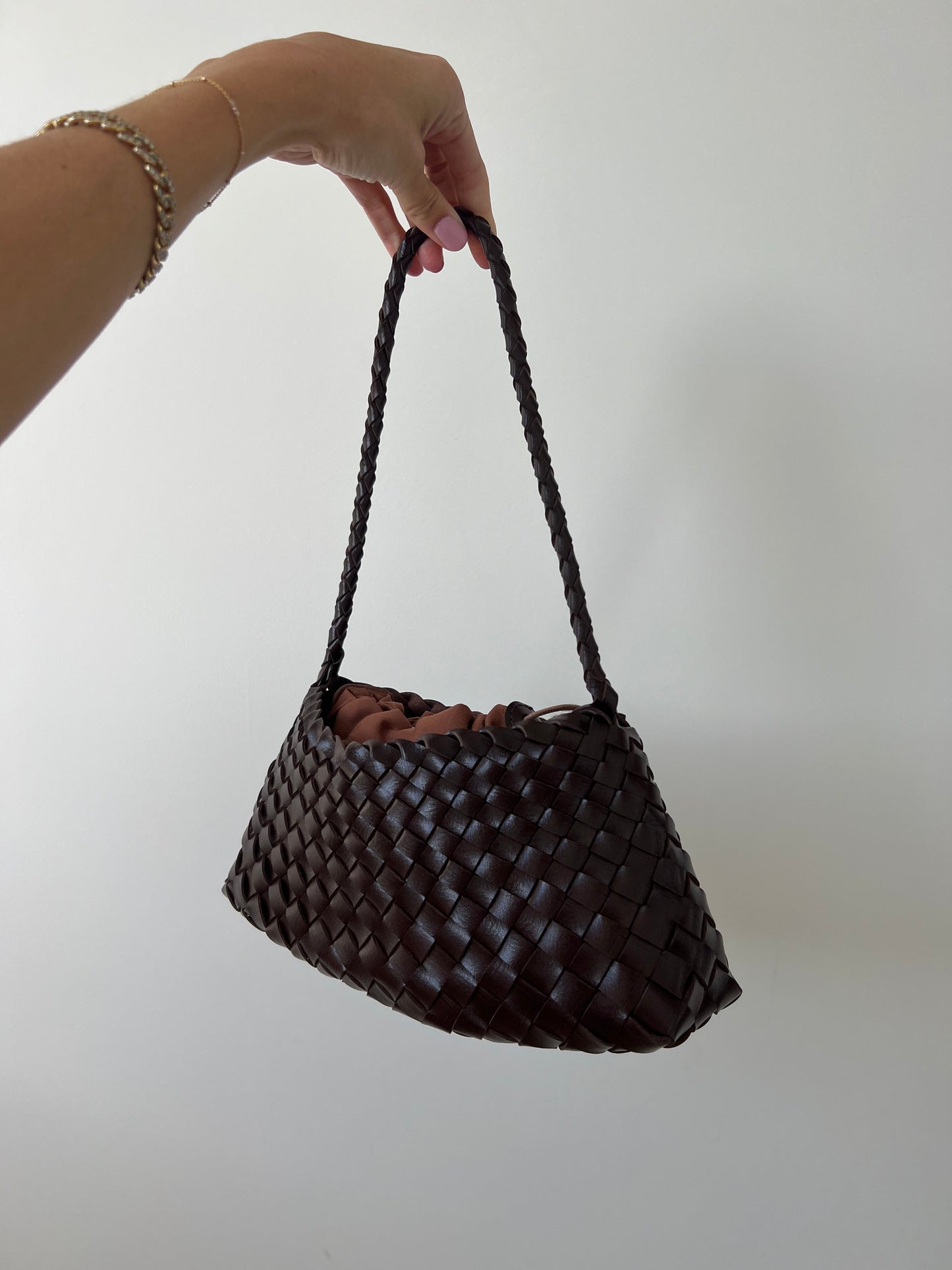 Brown Woven Handbag