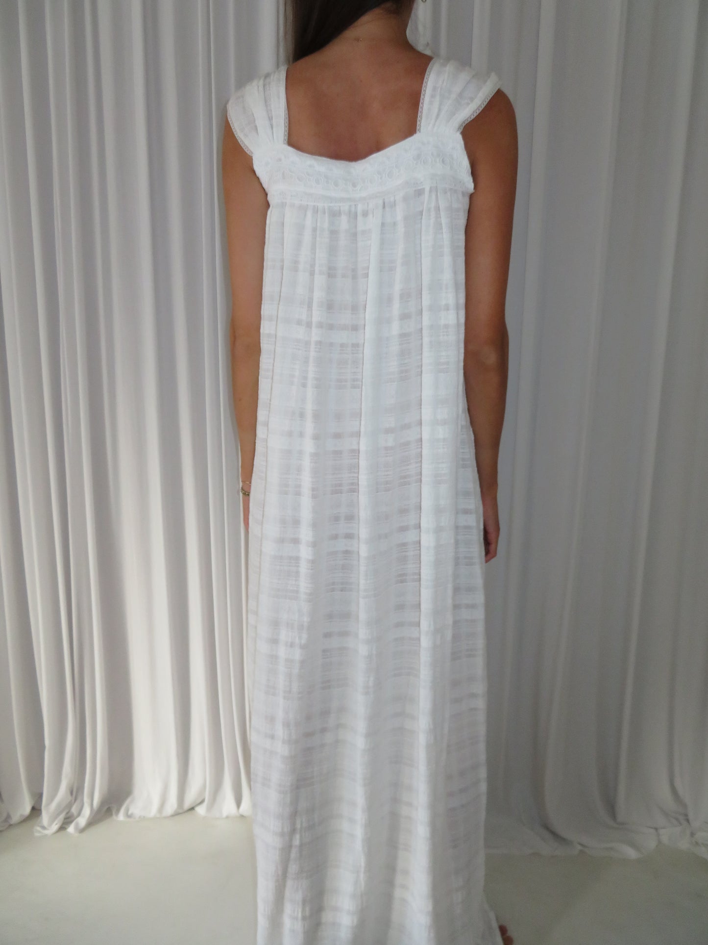 Tall white see through dress