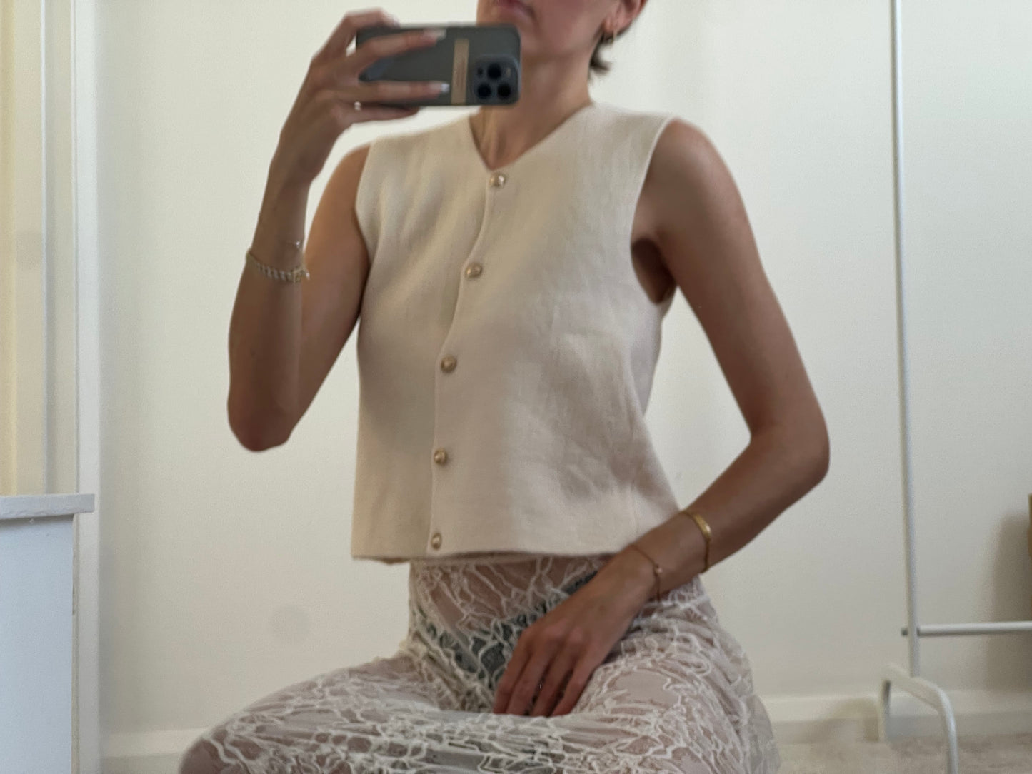 Cream Waistcoat Jumper