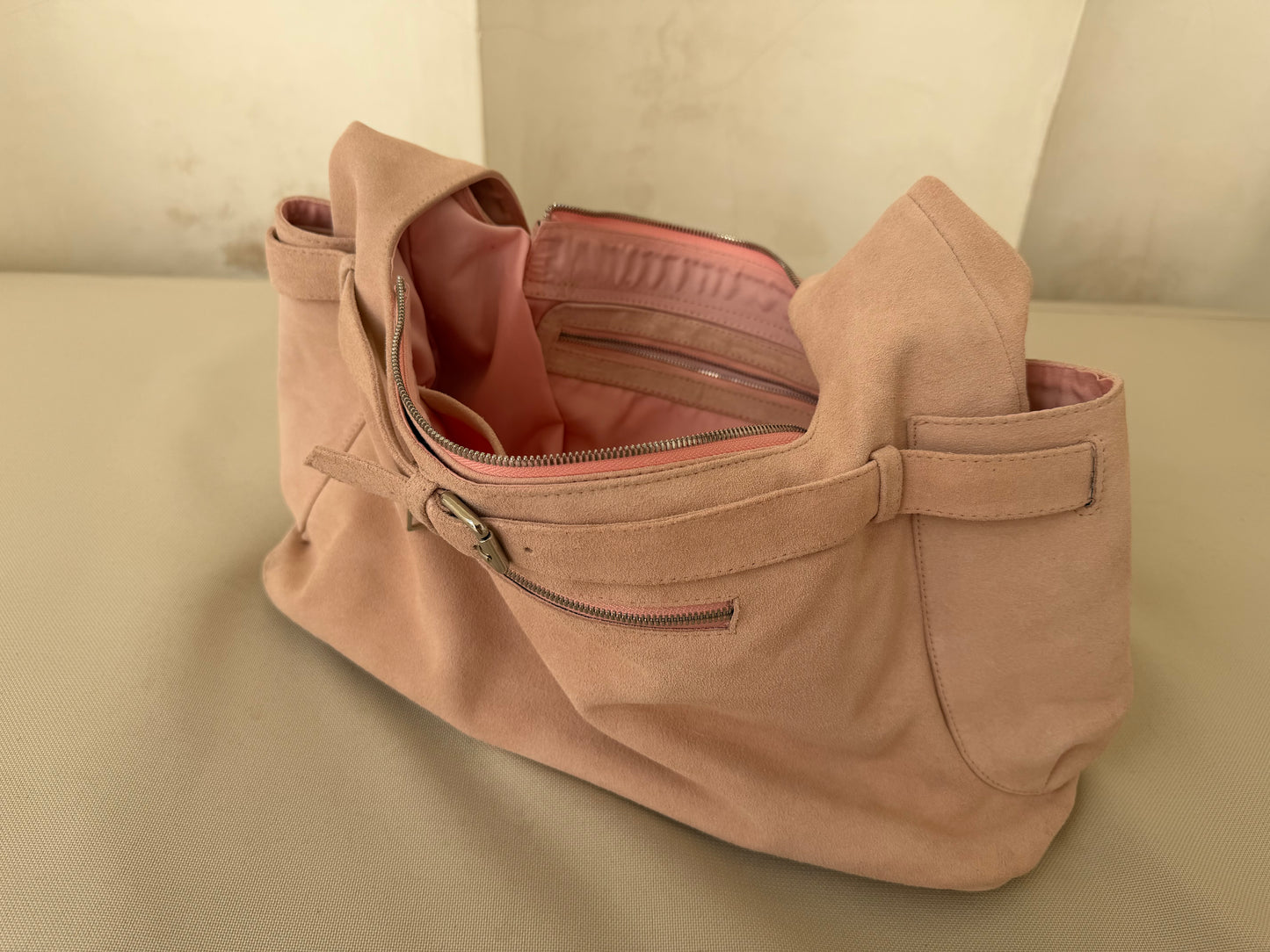 Pink Suede Handbag