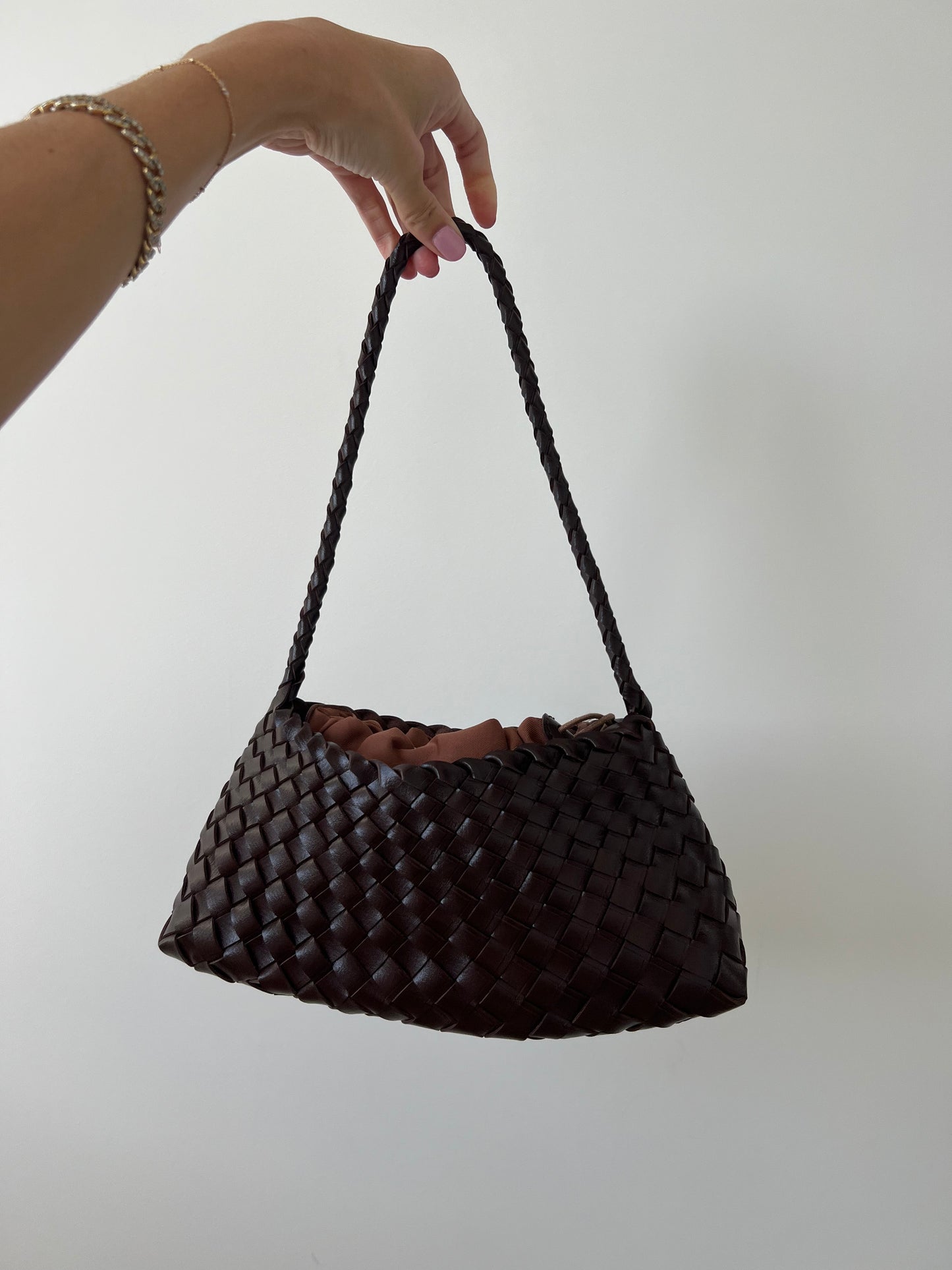 Brown Woven Handbag