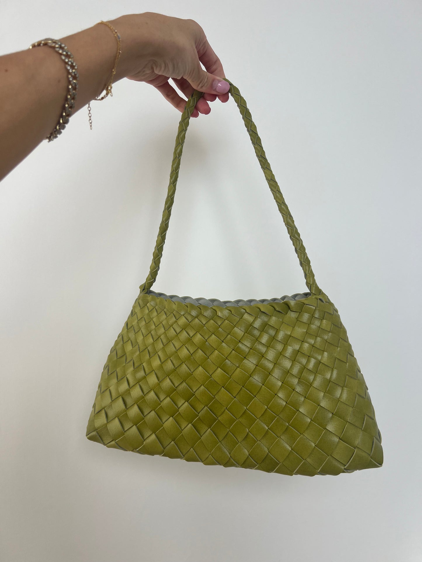 Green Woven Handbag