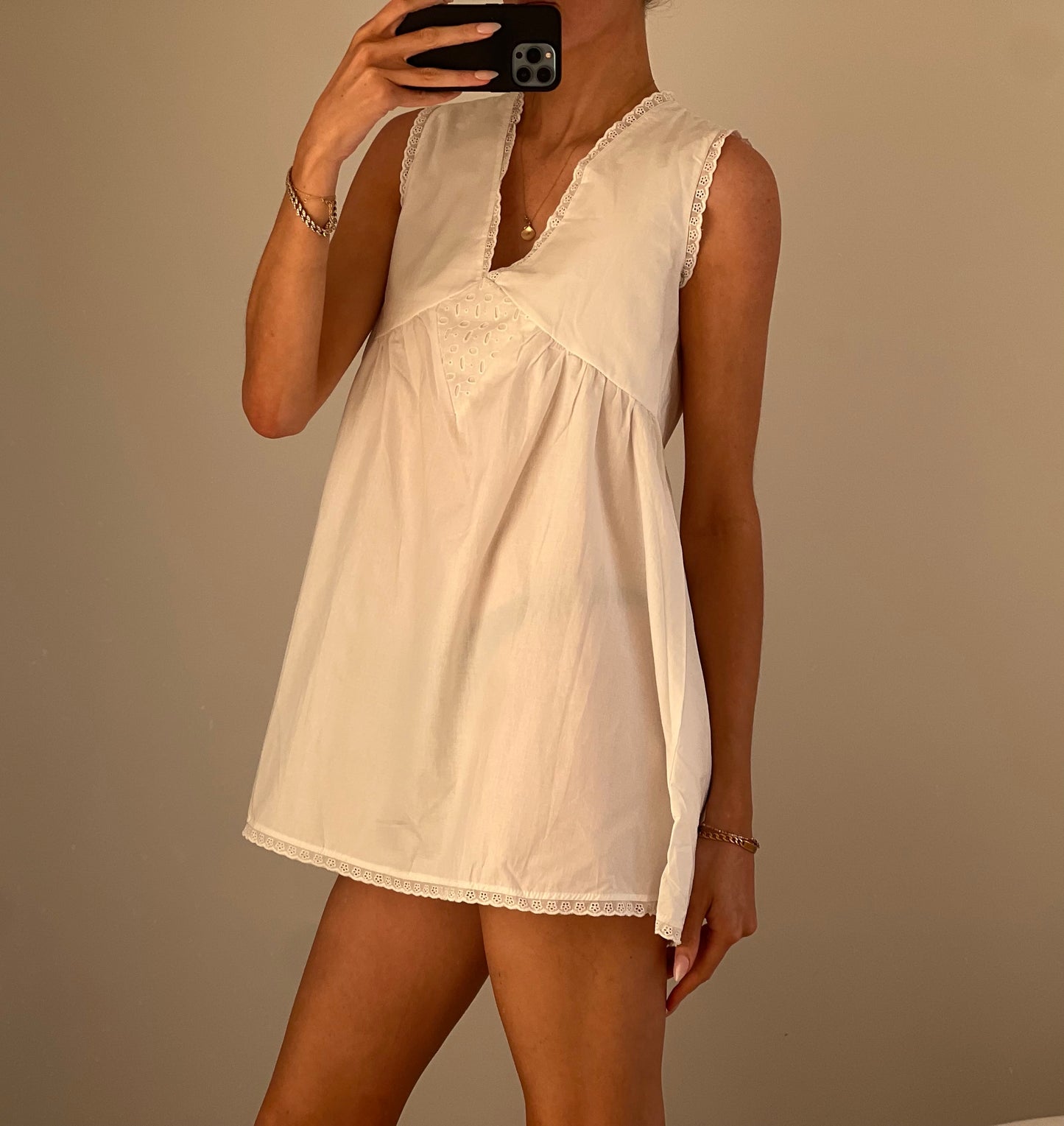 White mini dress oversized fit