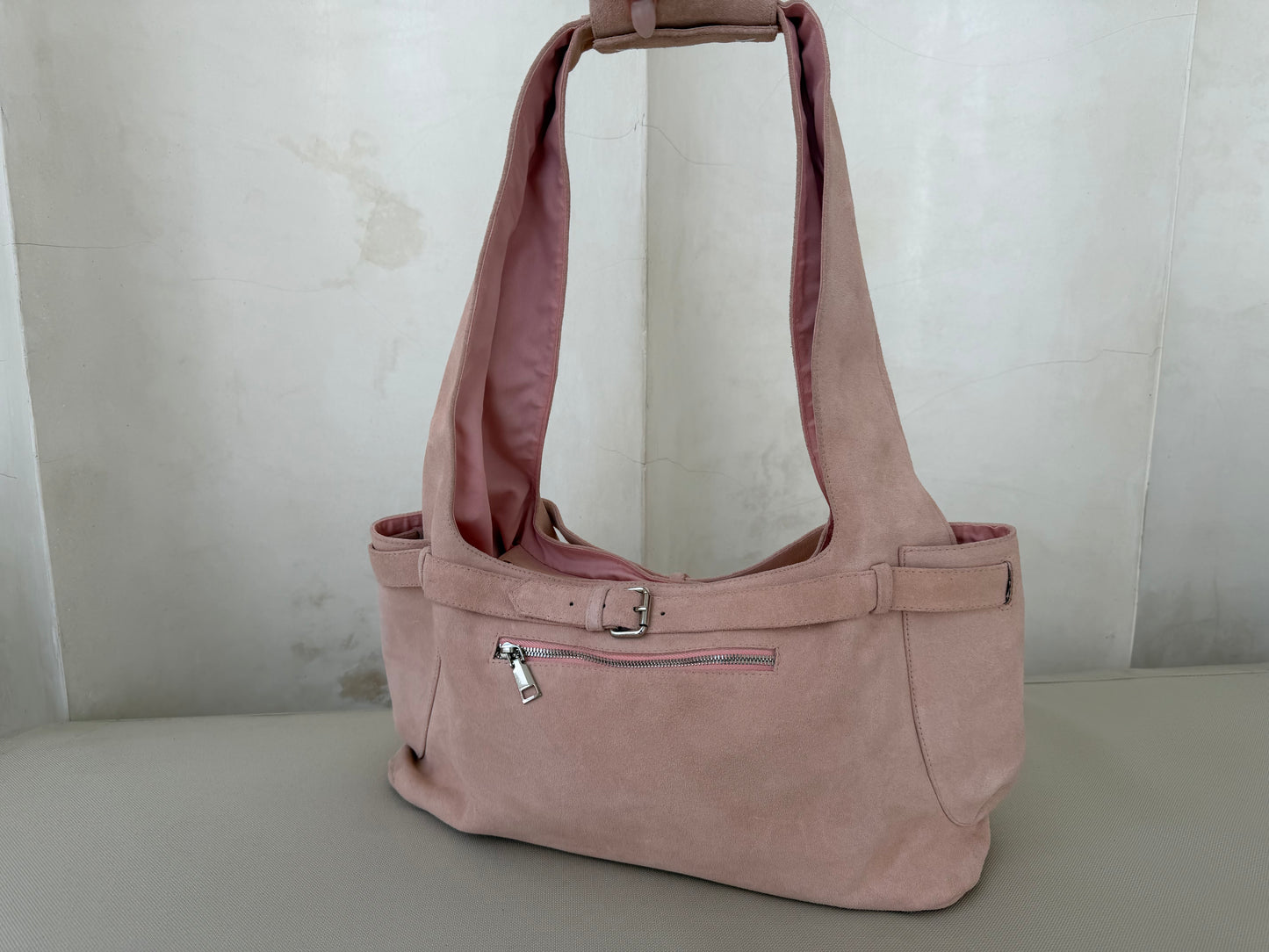 Pink Suede Handbag