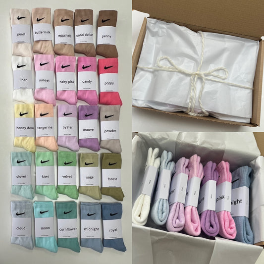 Nike crew socks personalised custom order. gift box. Present for Christmas, Valentines or Birthday, gift wrapped.