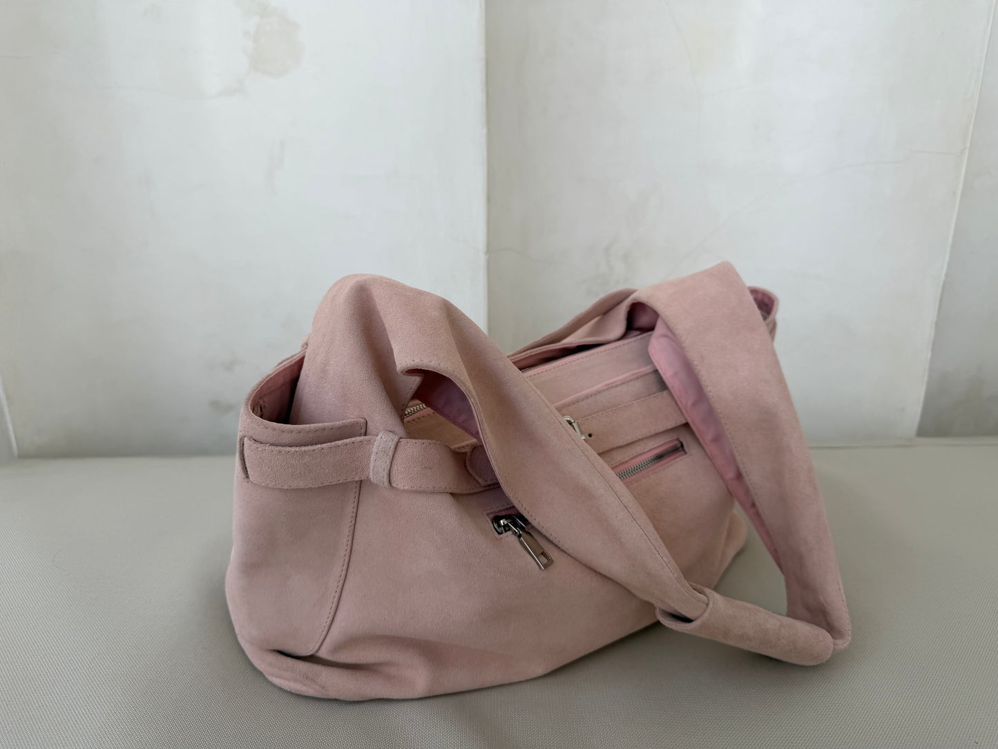 Pink Suede Handbag