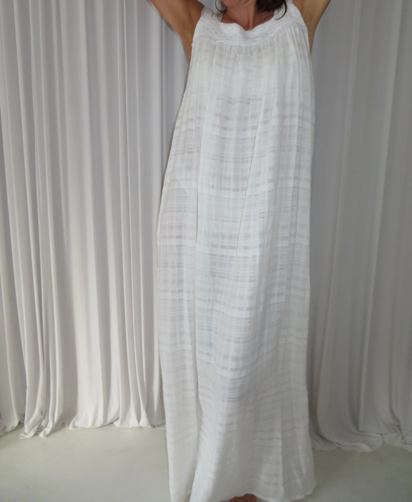 Tall white see through dress