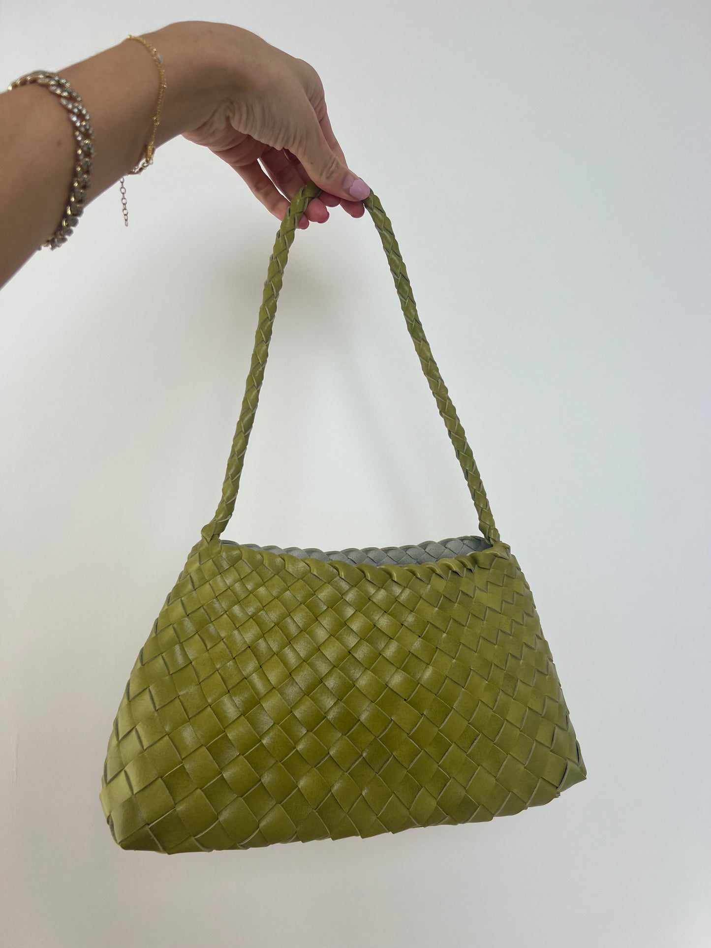 Green Woven Handbag