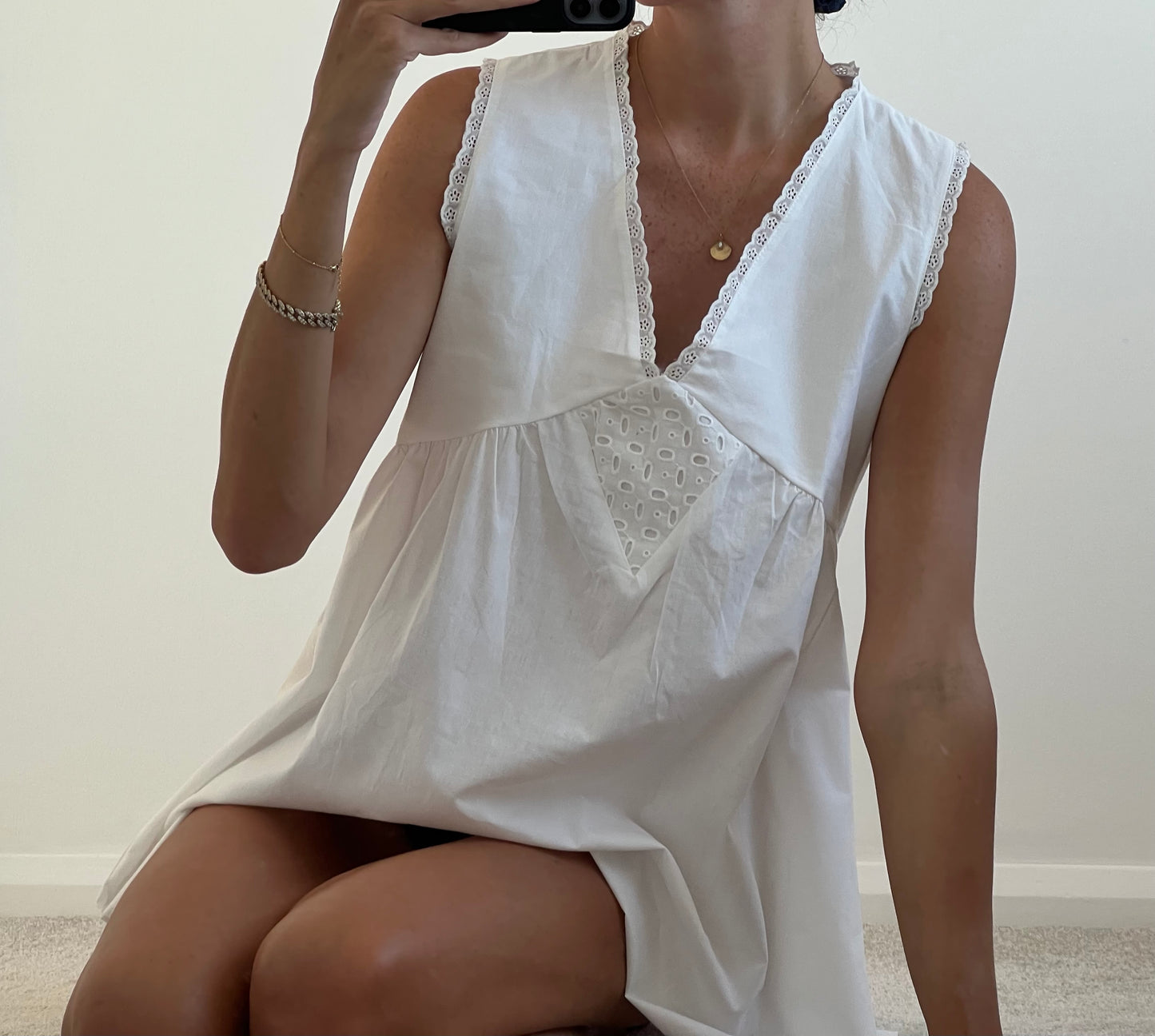 White mini dress oversized fit