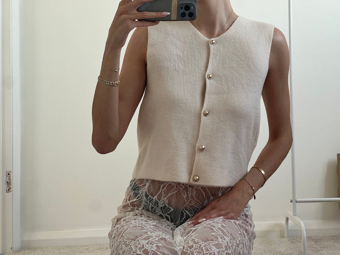 Cream Waistcoat Jumper