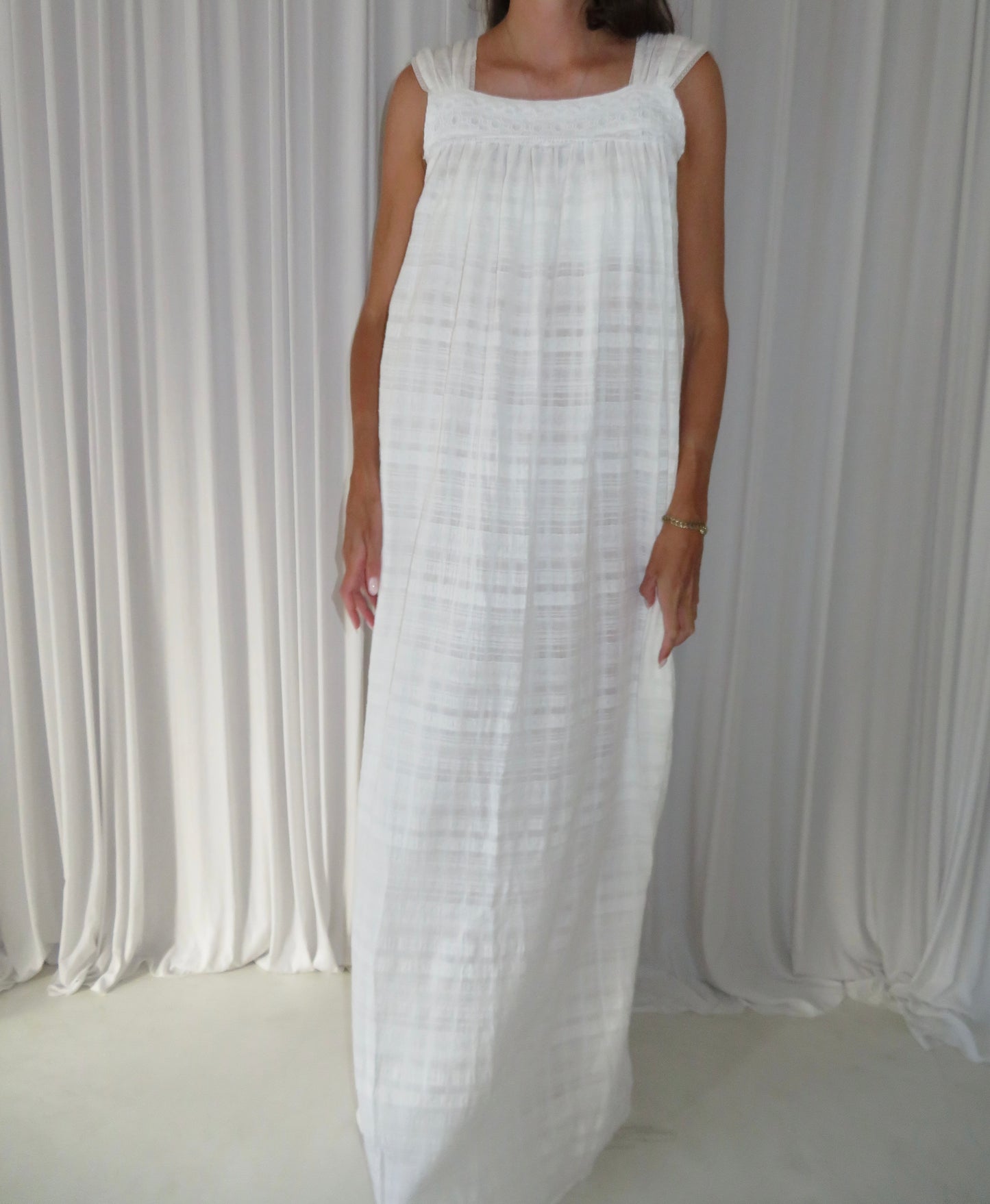 Tall white see through dress