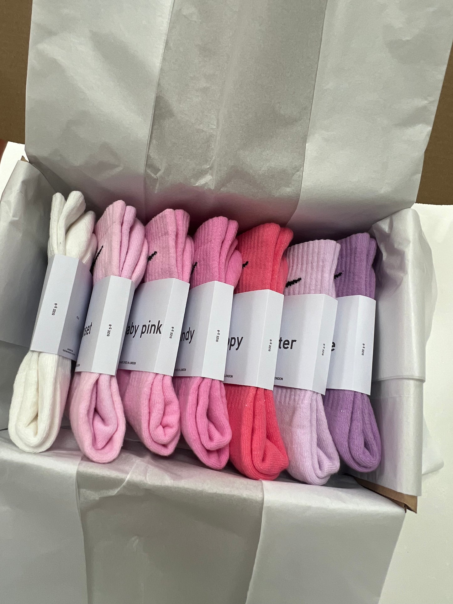 Nike crew socks personalised custom order. gift box. Present for Christmas, Valentines or Birthday, gift wrapped.