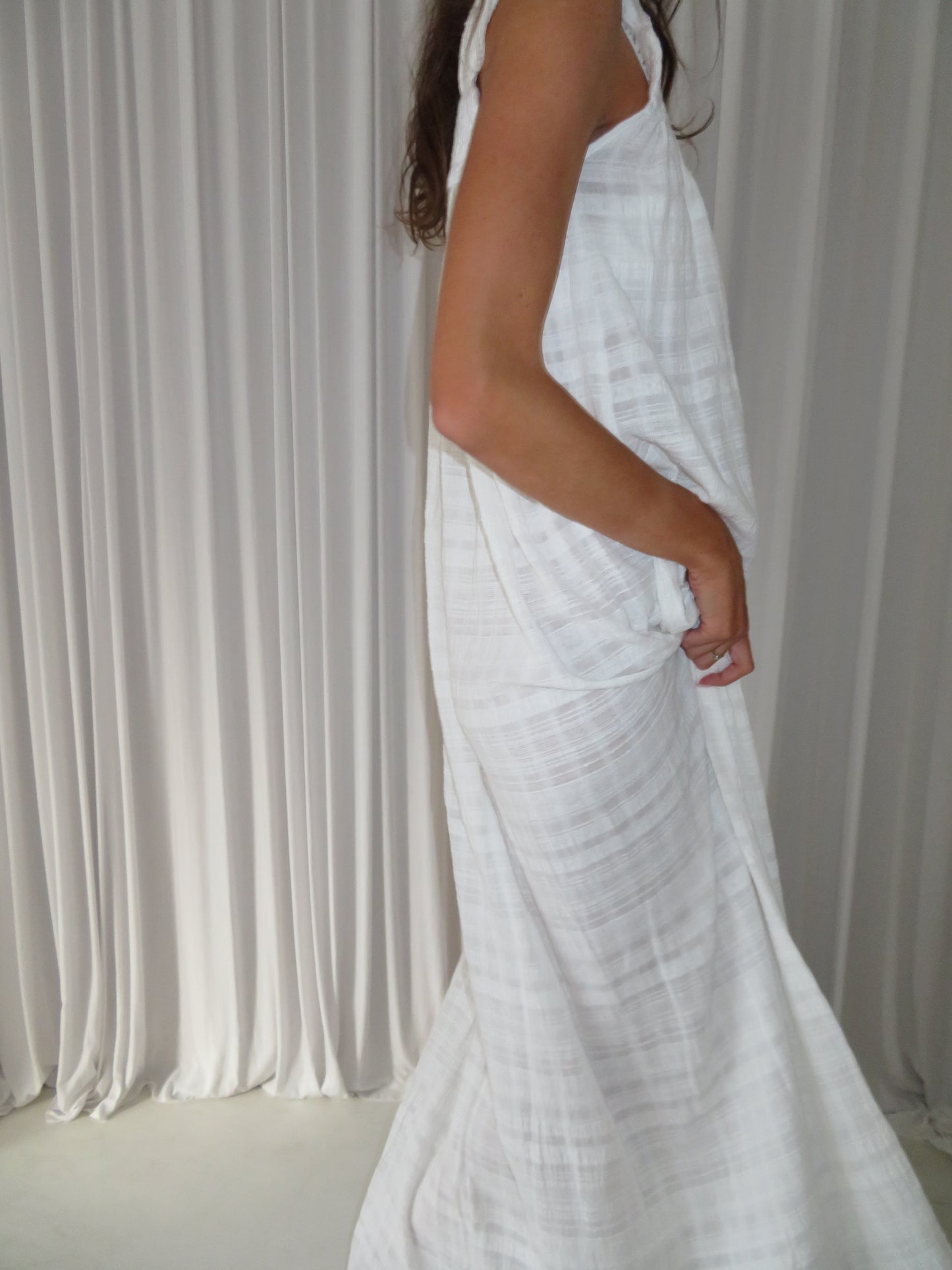 Tall white see through dress