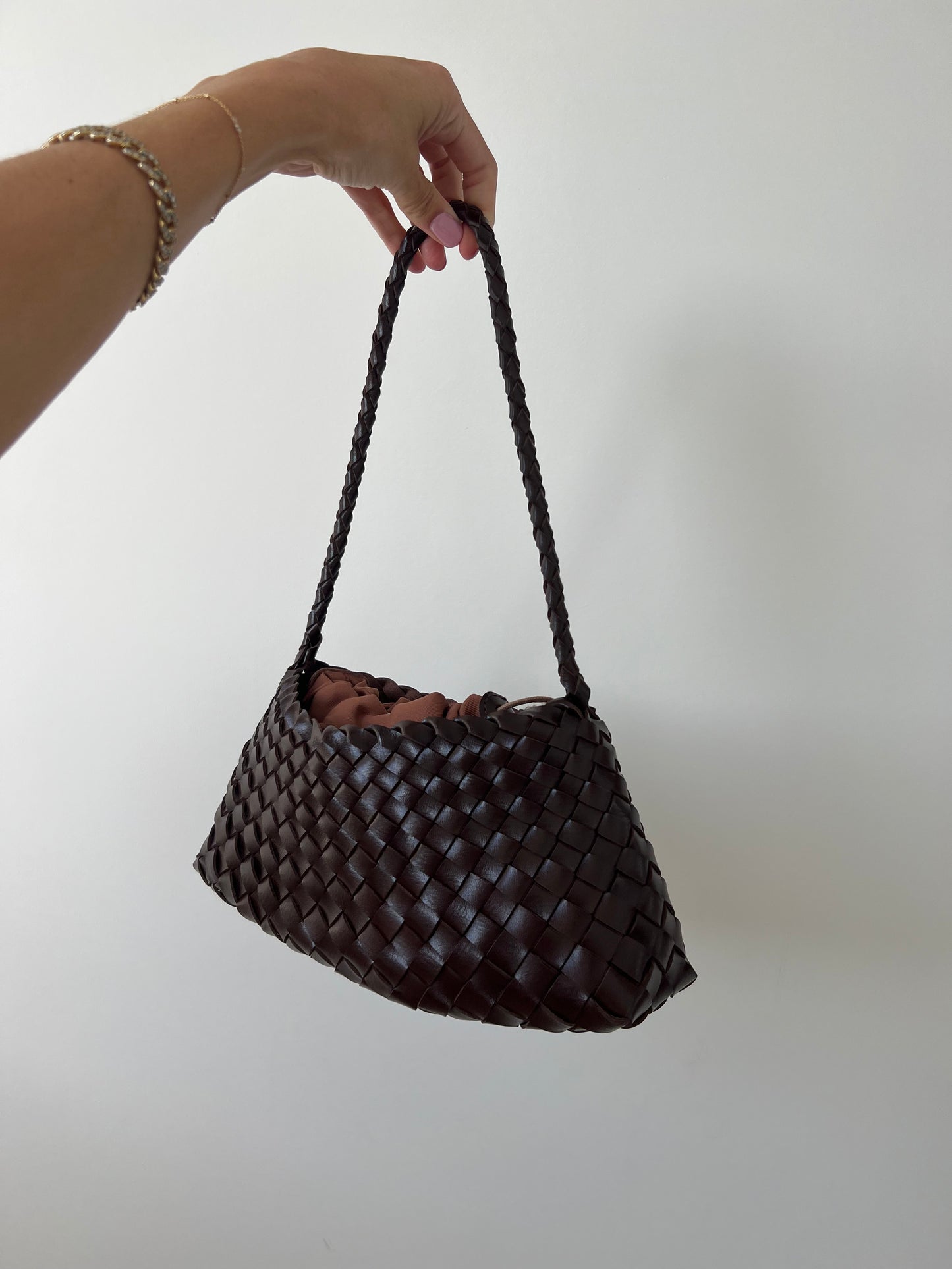 Brown Woven Handbag