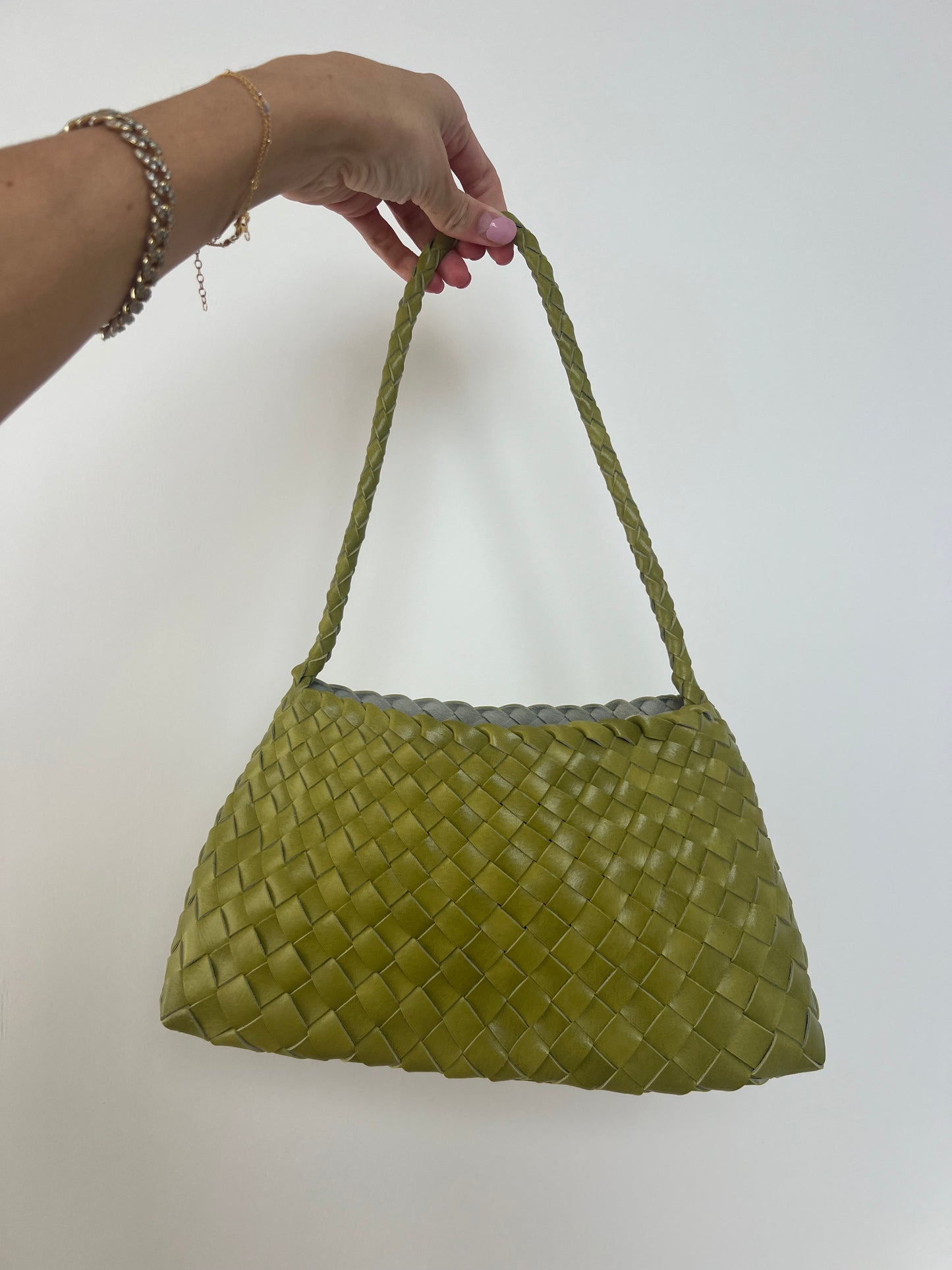Green Woven Handbag
