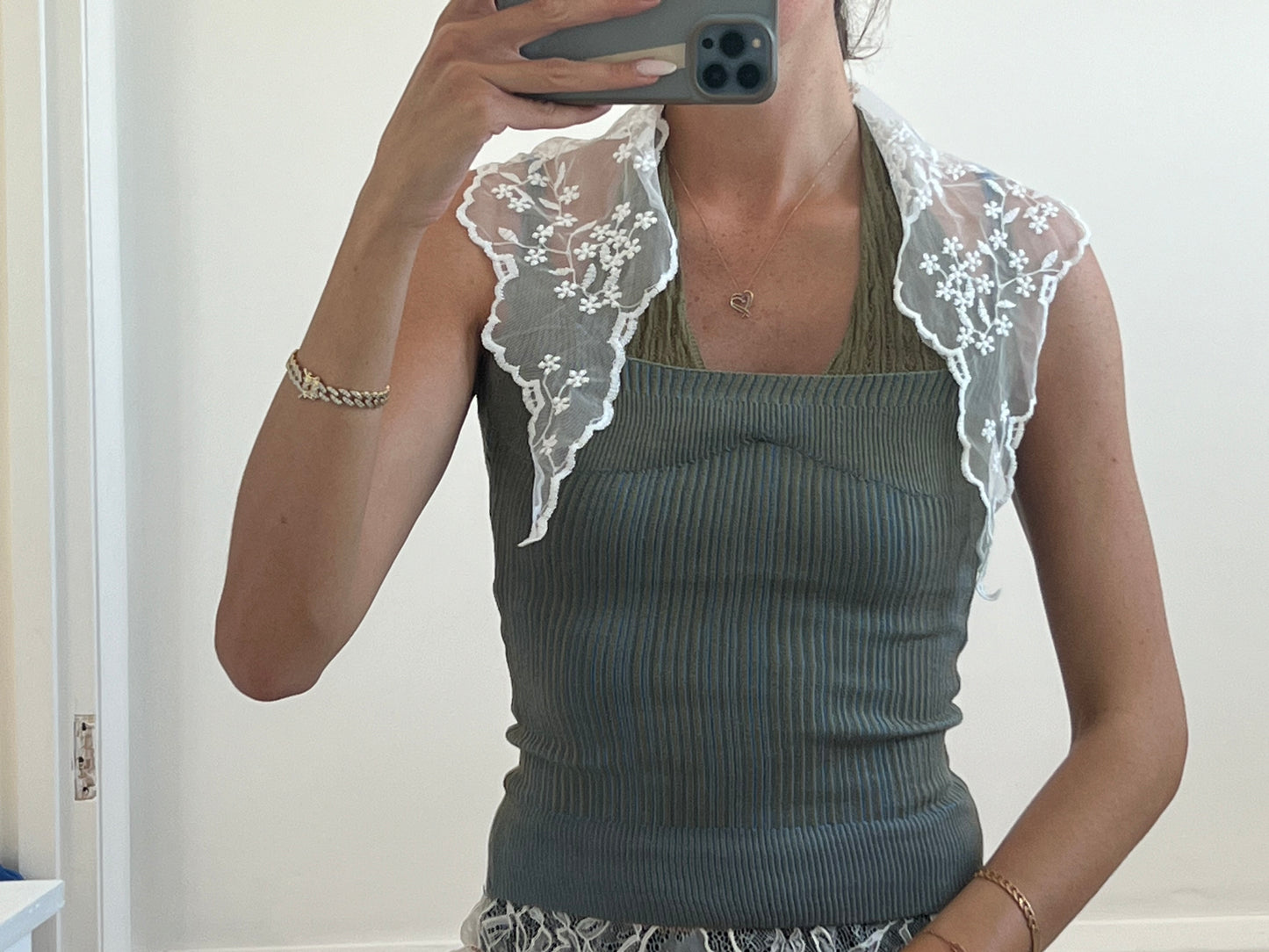 White lace scarf