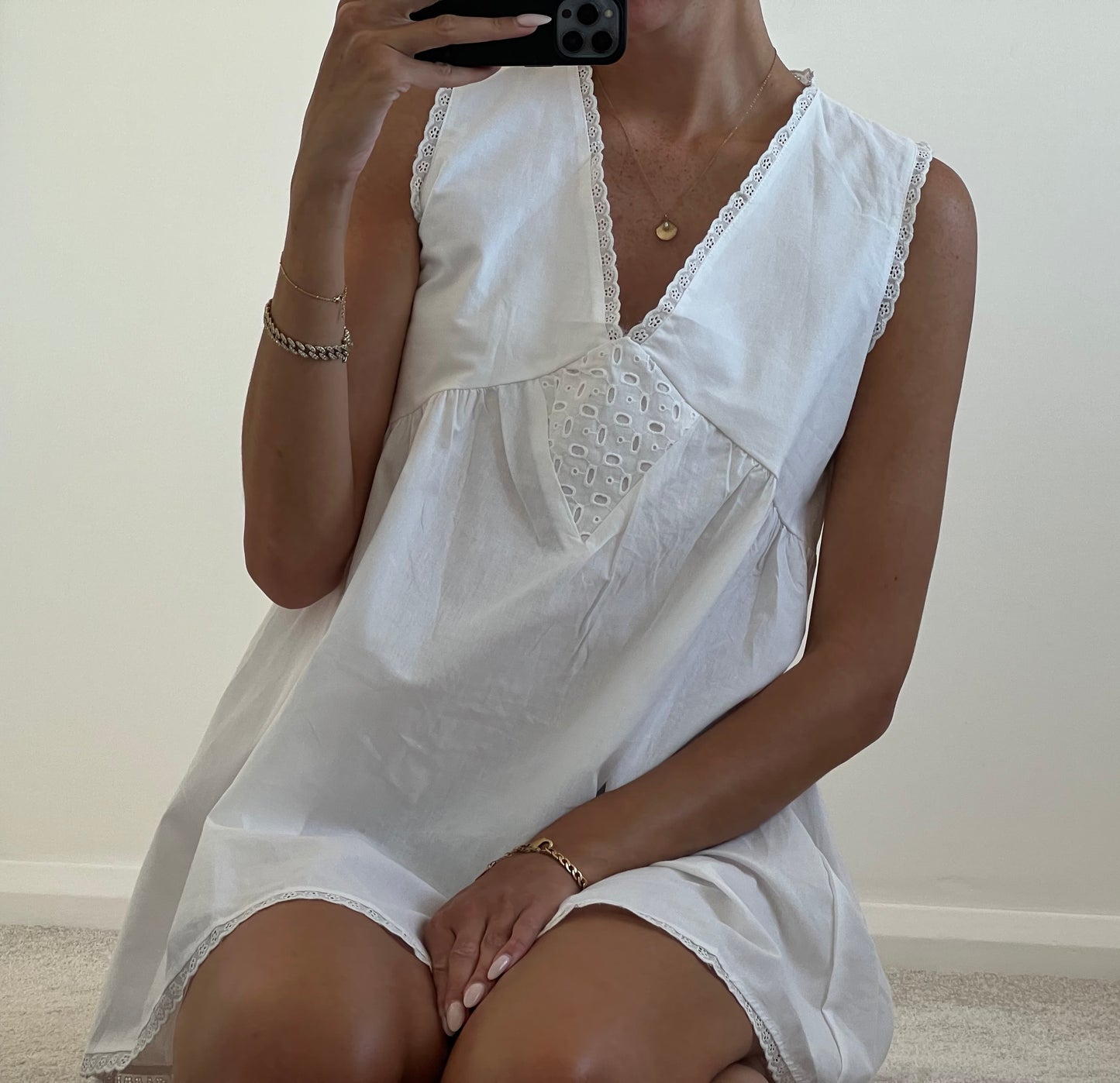 White mini dress oversized fit