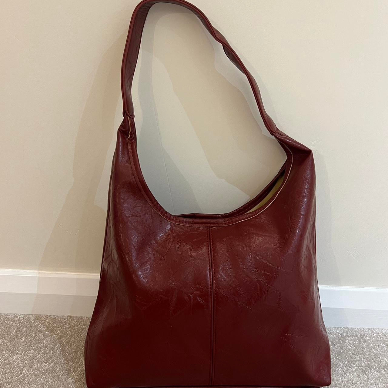Burgundy handbag