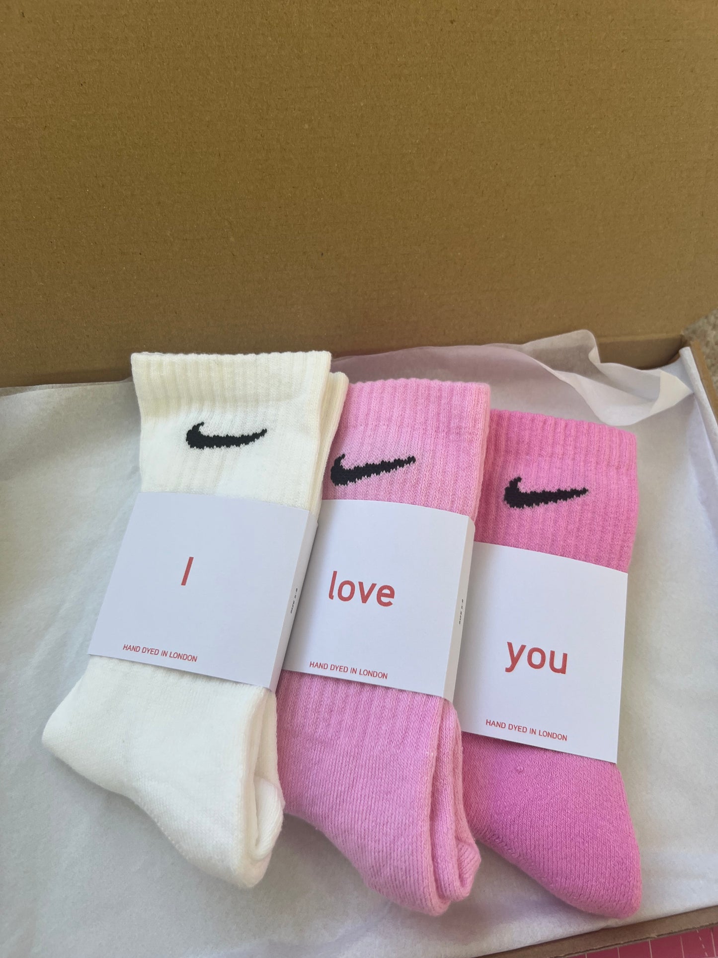 Valentine’s Day gift set. 3 pairs Nike crew socks 3 colours valentines gift set