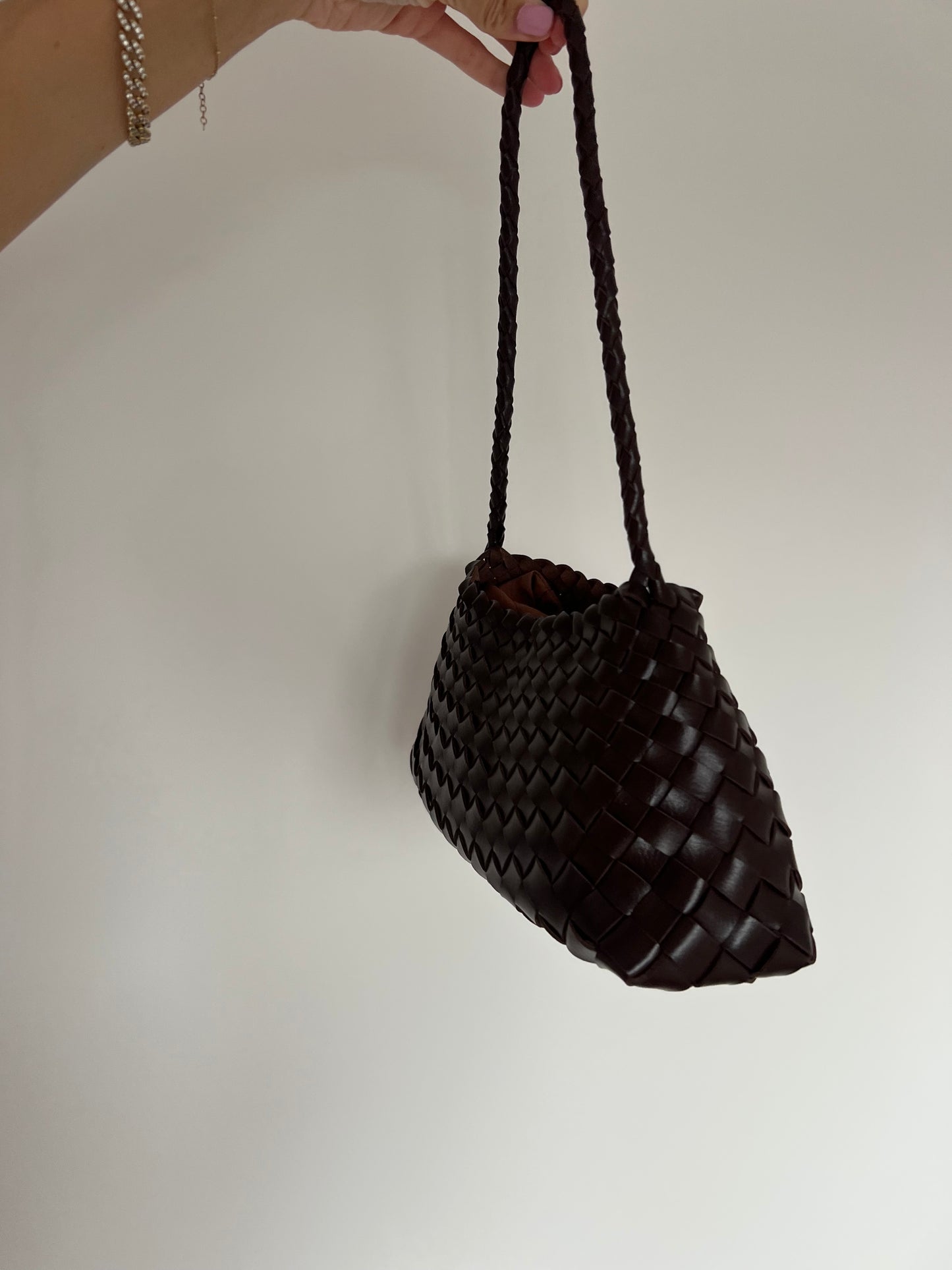 Brown Woven Handbag