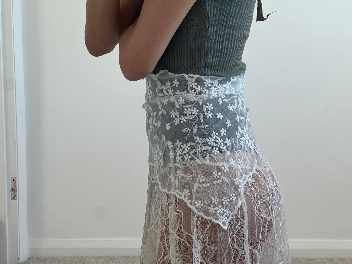 White lace scarf