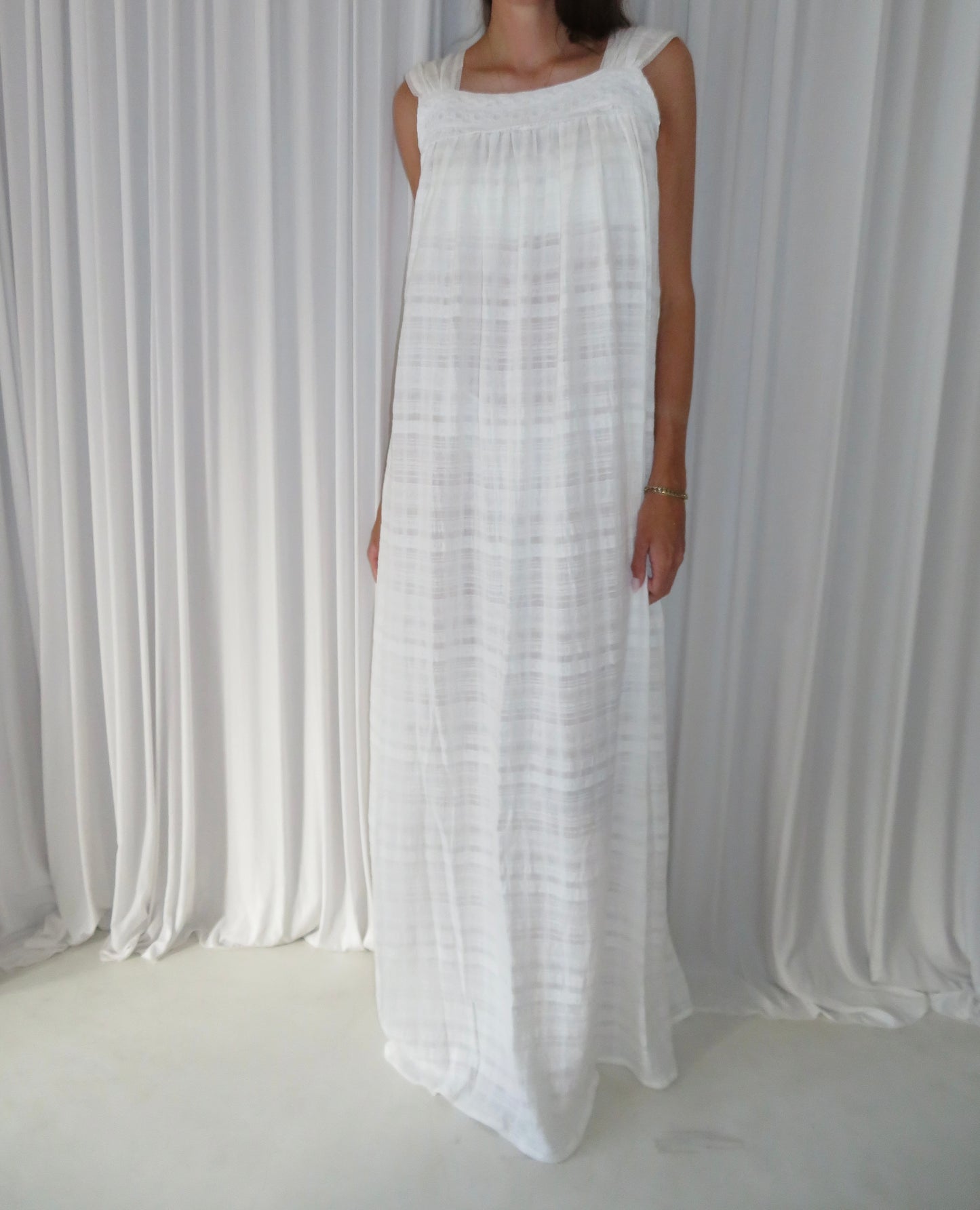 Tall white see through dress