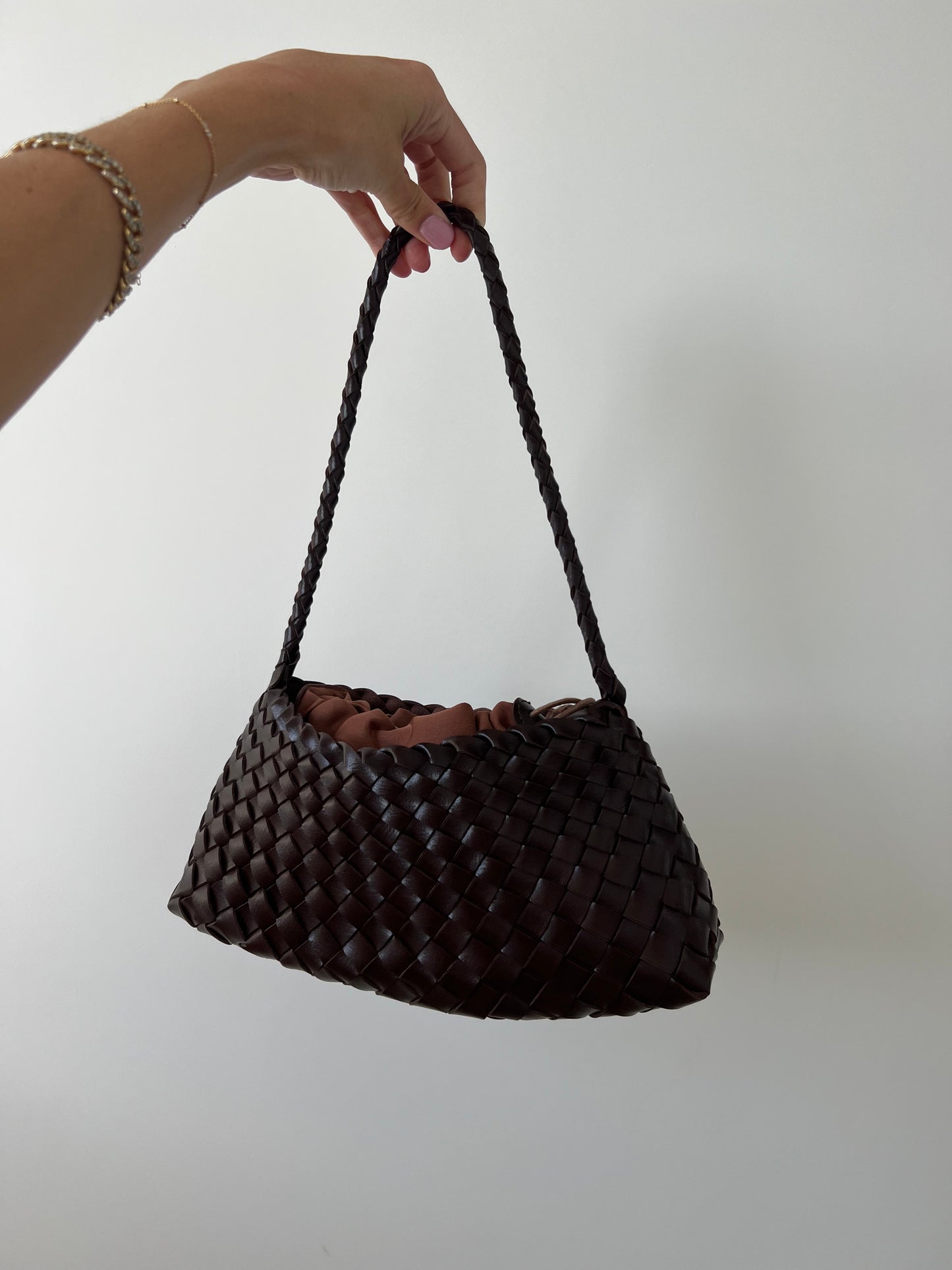 Brown Woven Handbag