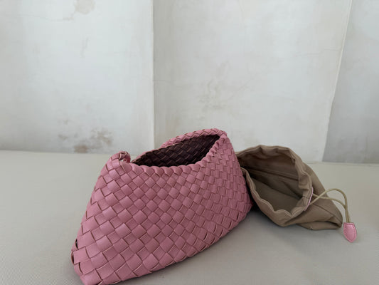 Pink Woven Handbag