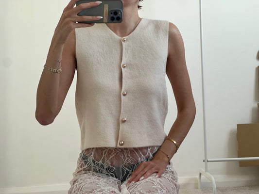 Cream Waistcoat Jumper
