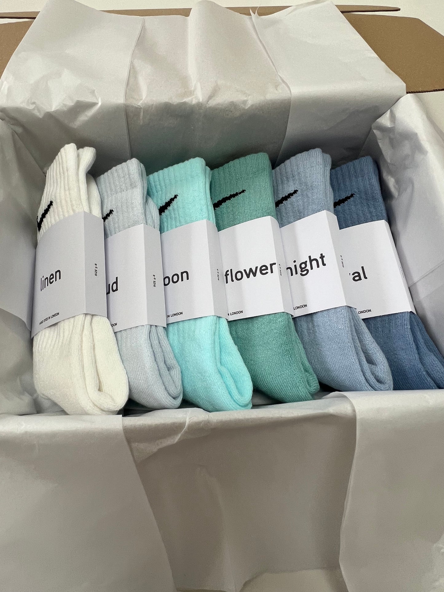 Nike crew socks personalised custom order. gift box. Present for Christmas, Valentines or Birthday, gift wrapped.
